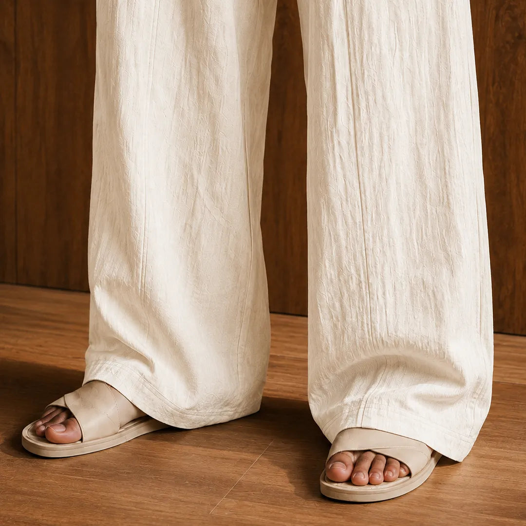 Wide-Leg Drawstring Pants