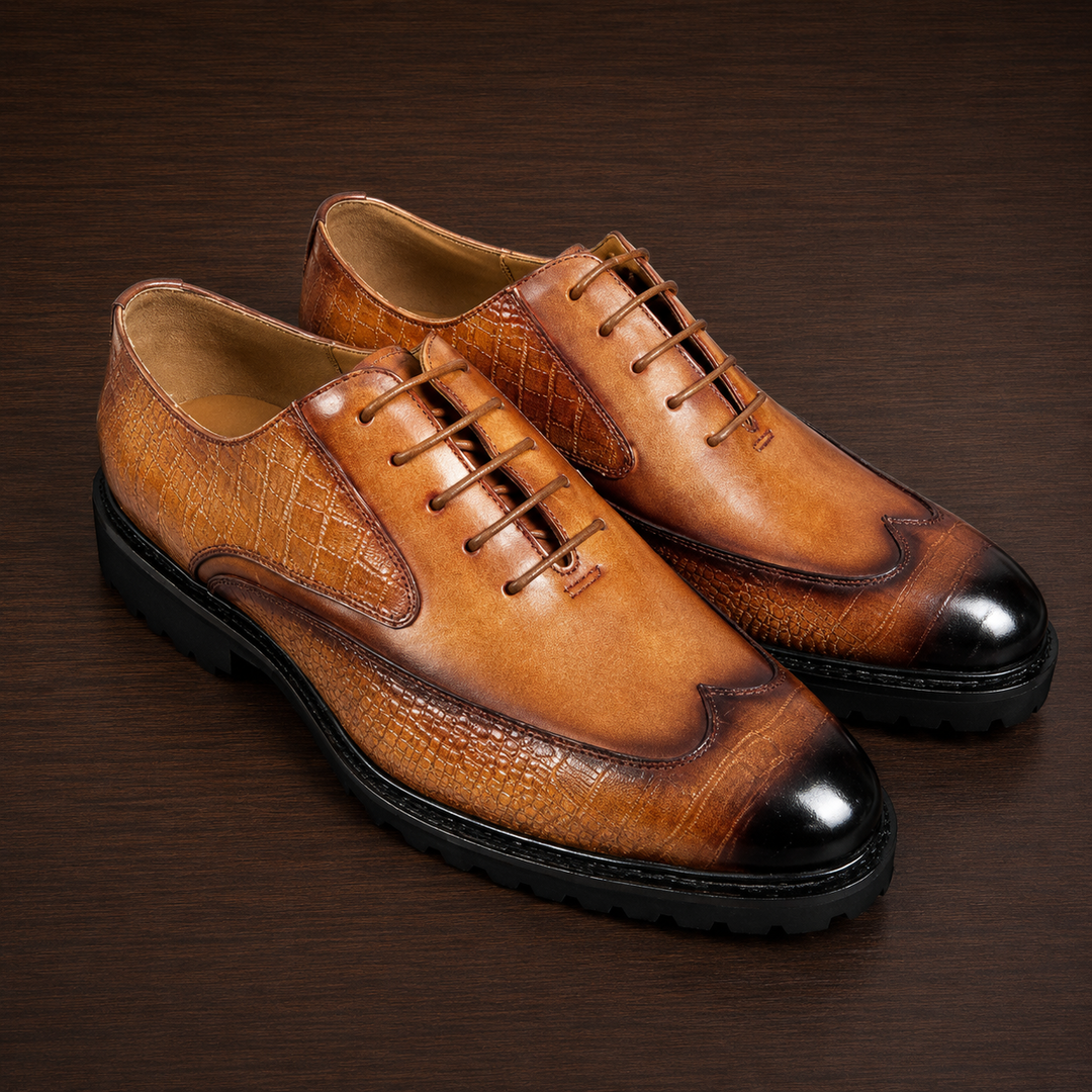 Leather Brogue Derby Shoes