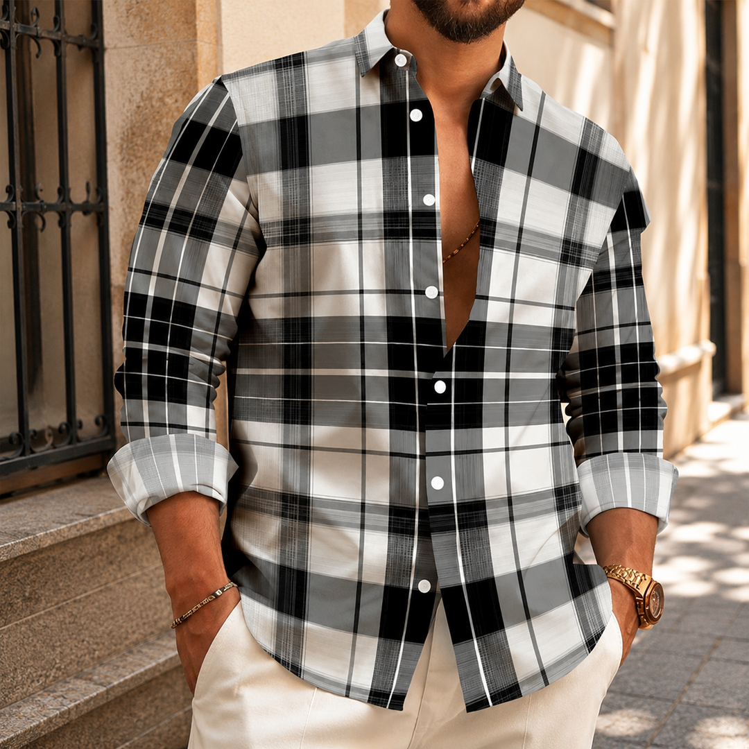 Classic Plaid Button-Up Shirt