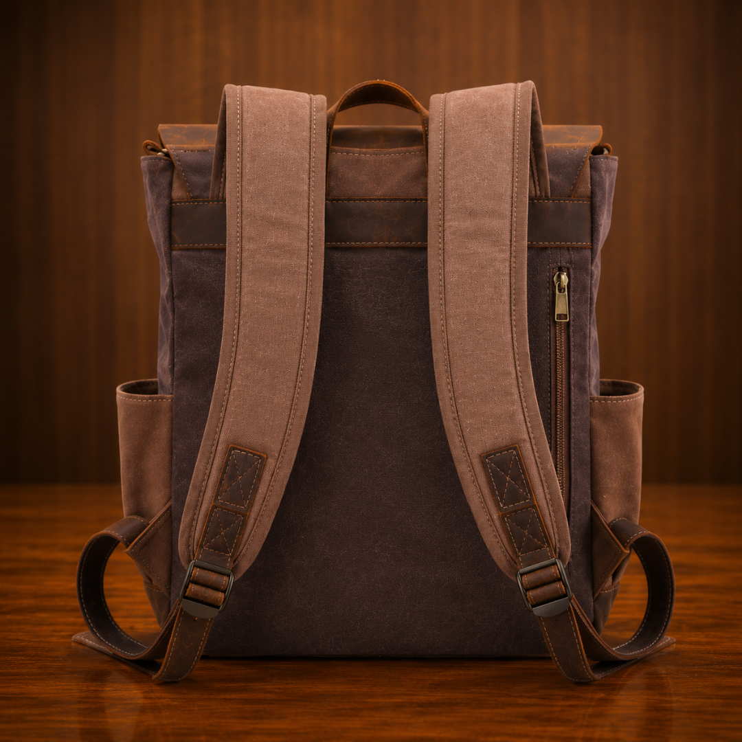 Vintage Leather Travel Backpack