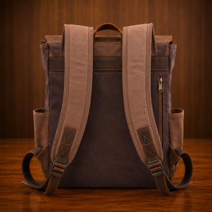Vintage Leather Travel Backpack
