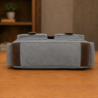 Structured Canvas Messenger Bag