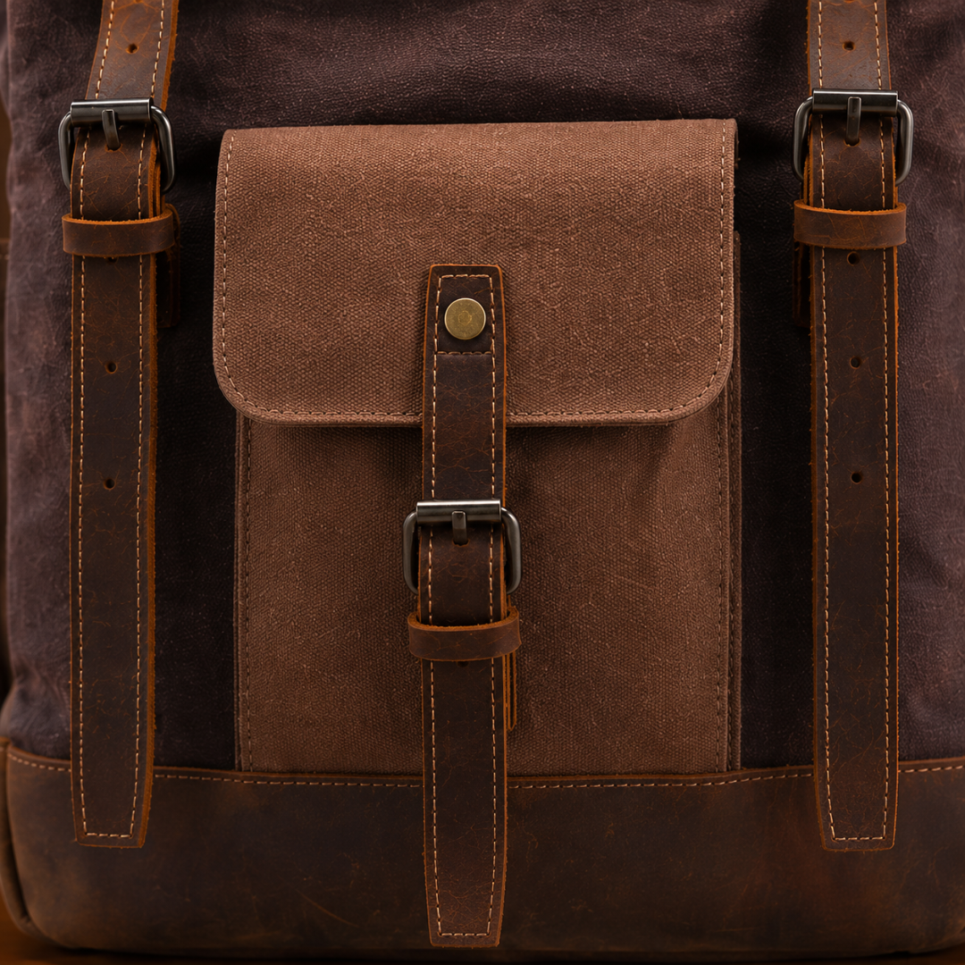 Vintage Leather Travel Backpack
