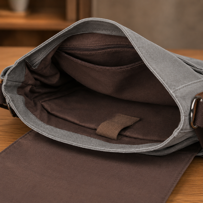 Structured Canvas Messenger Bag