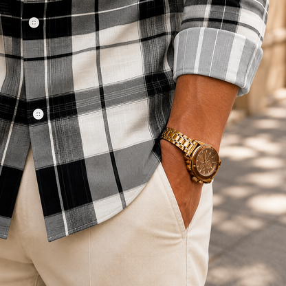 Classic Plaid Button-Up Shirt