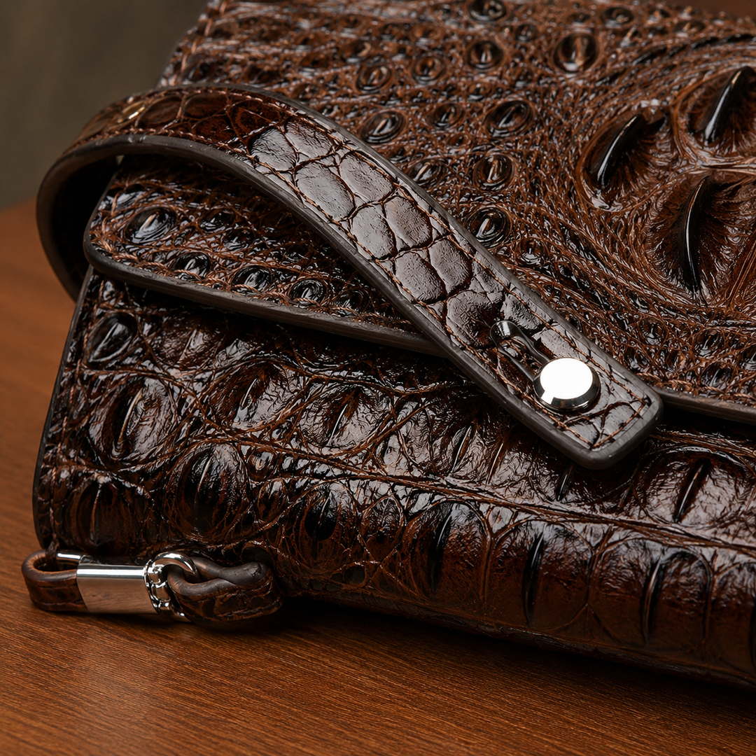 Croc Embossed Clutch Wallet