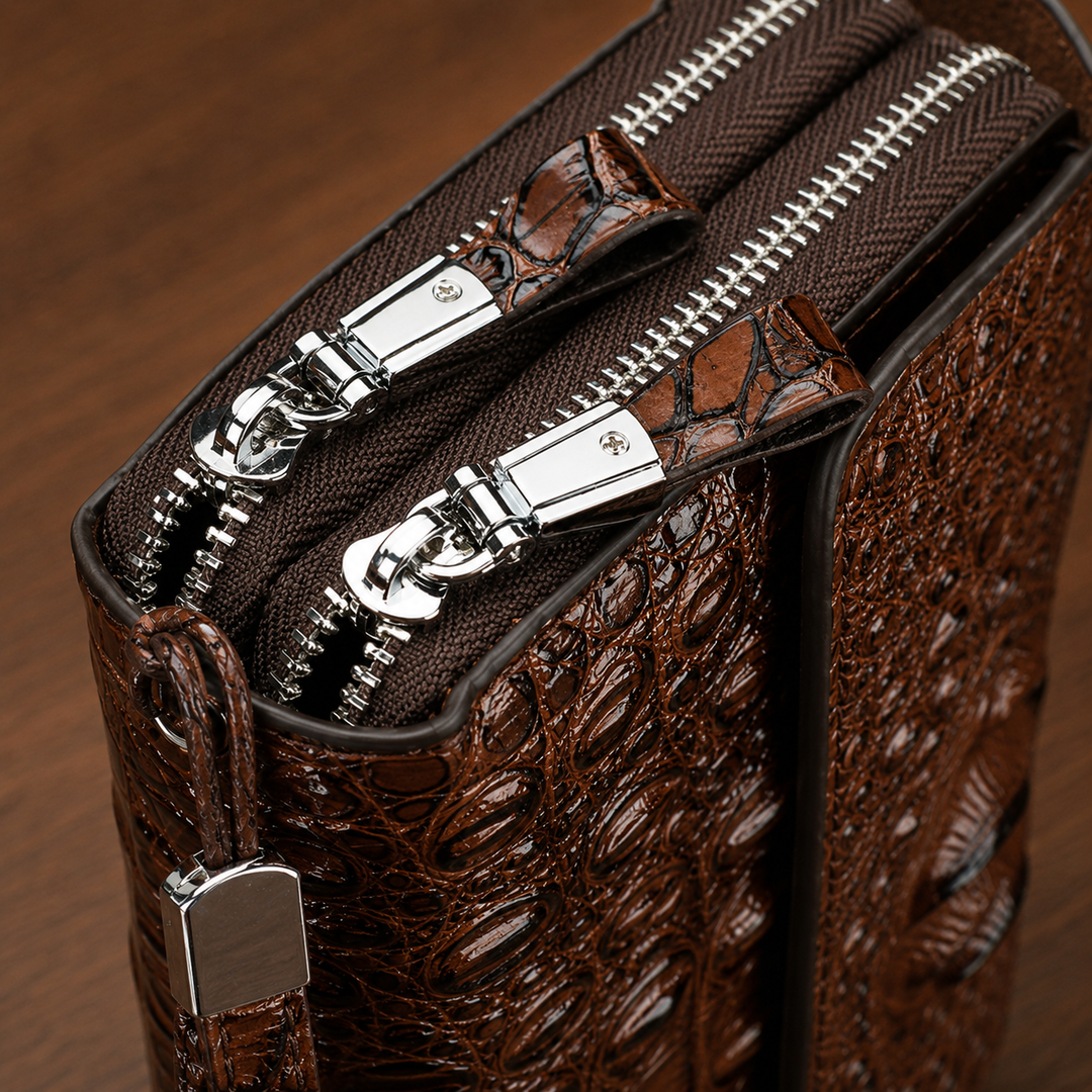 Croc Embossed Clutch Wallet