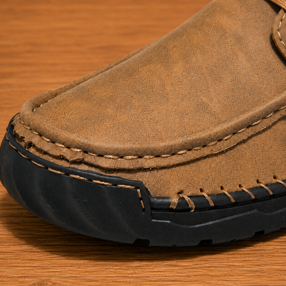 Contrast Leather Boat Shoes