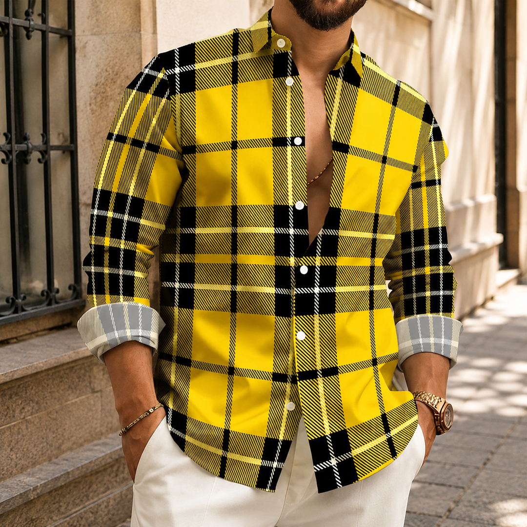 Classic Plaid Button-Up Shirt