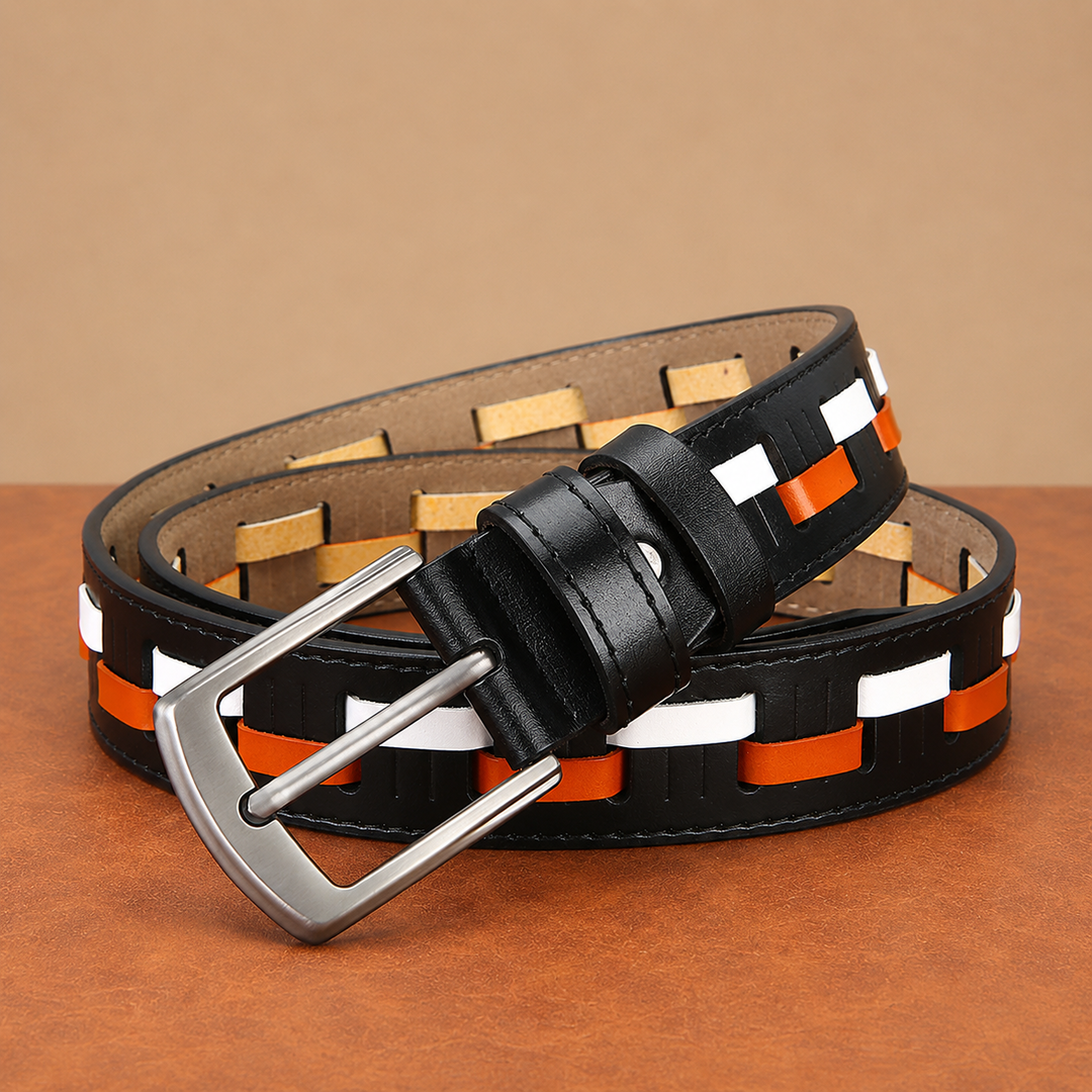Woven Leather Casual Belt