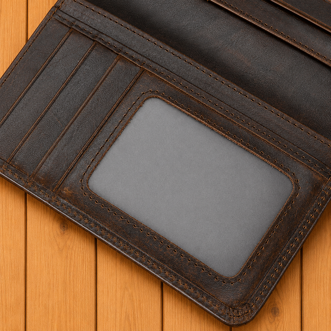 Durable Leather Long Wallet