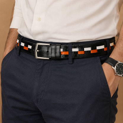 Woven Leather Casual Belt