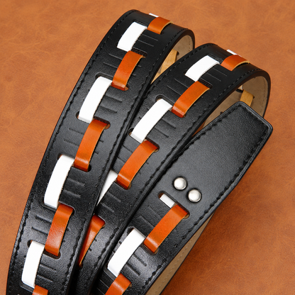 Woven Leather Casual Belt