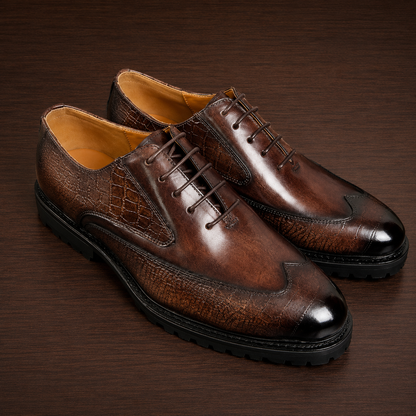 Leather Brogue Derby Shoes