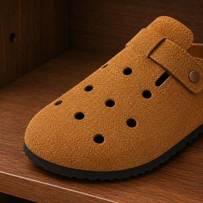 Suede Cork Footbed Clogs
