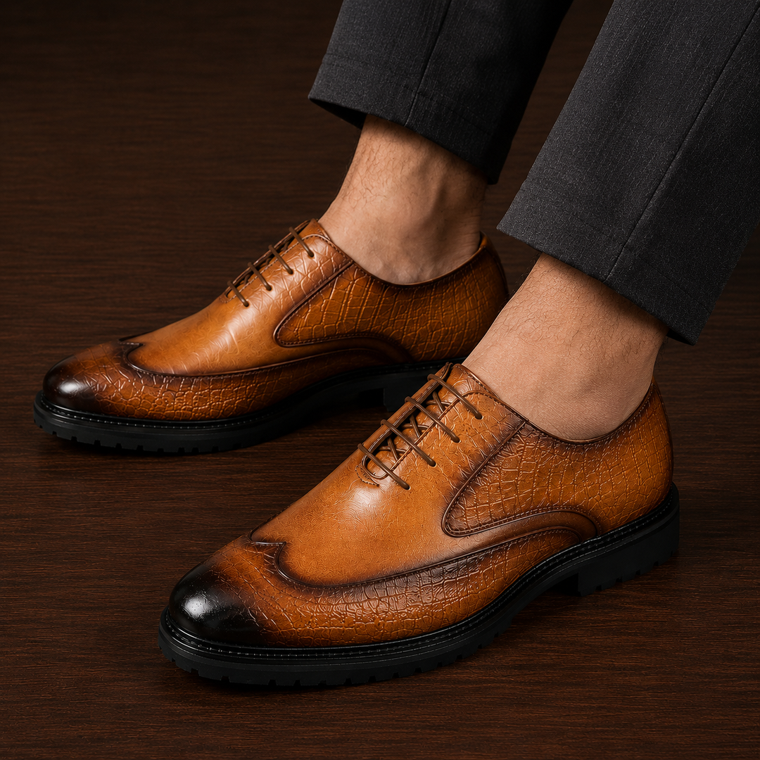 Leather Brogue Derby Shoes