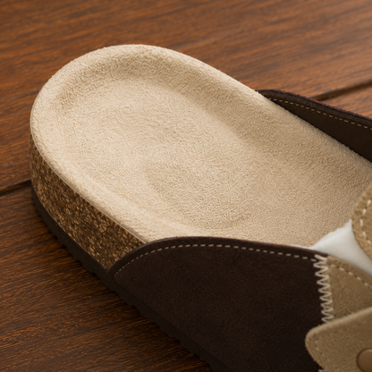 Suede Textured Buckled Clogs