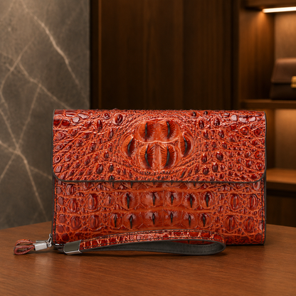 Croc Embossed Clutch Wallet