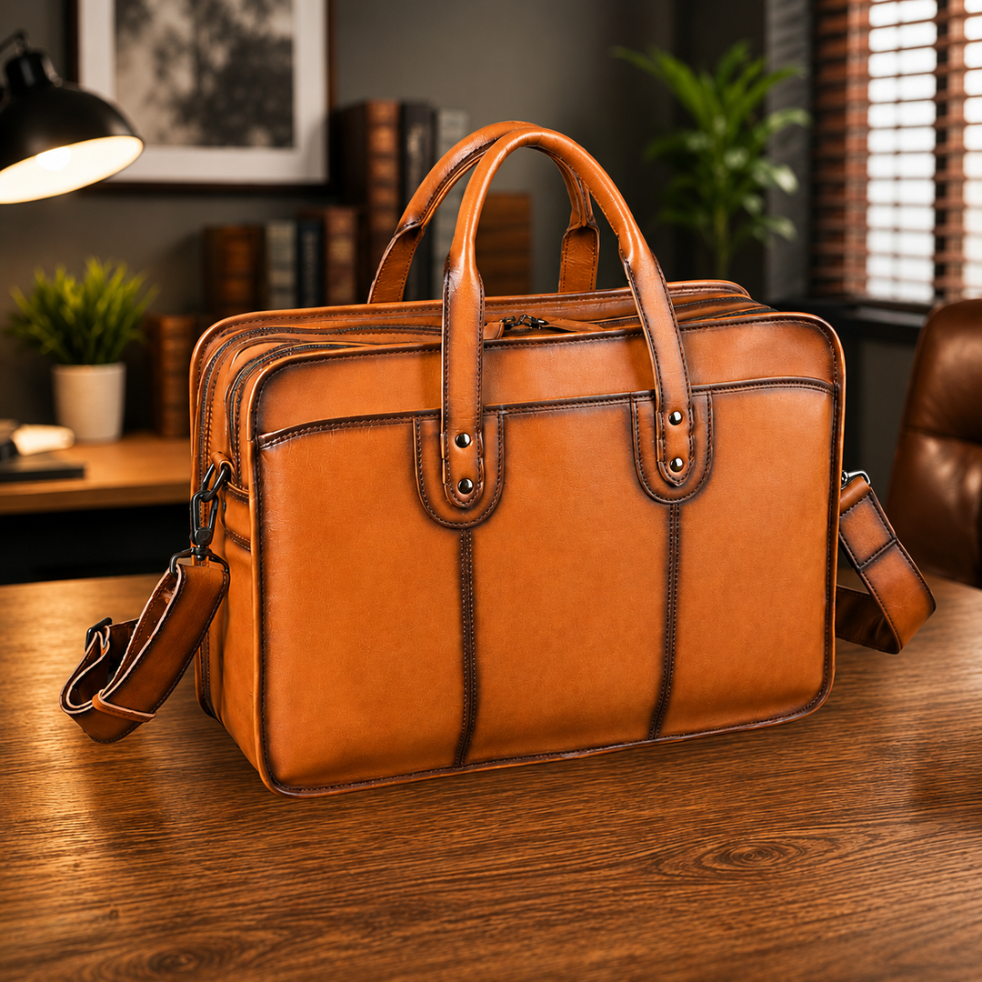 Vintage Leather Laptop Briefcase