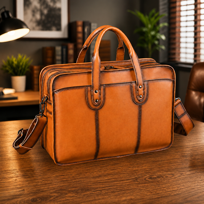 Vintage Leather Laptop Briefcase