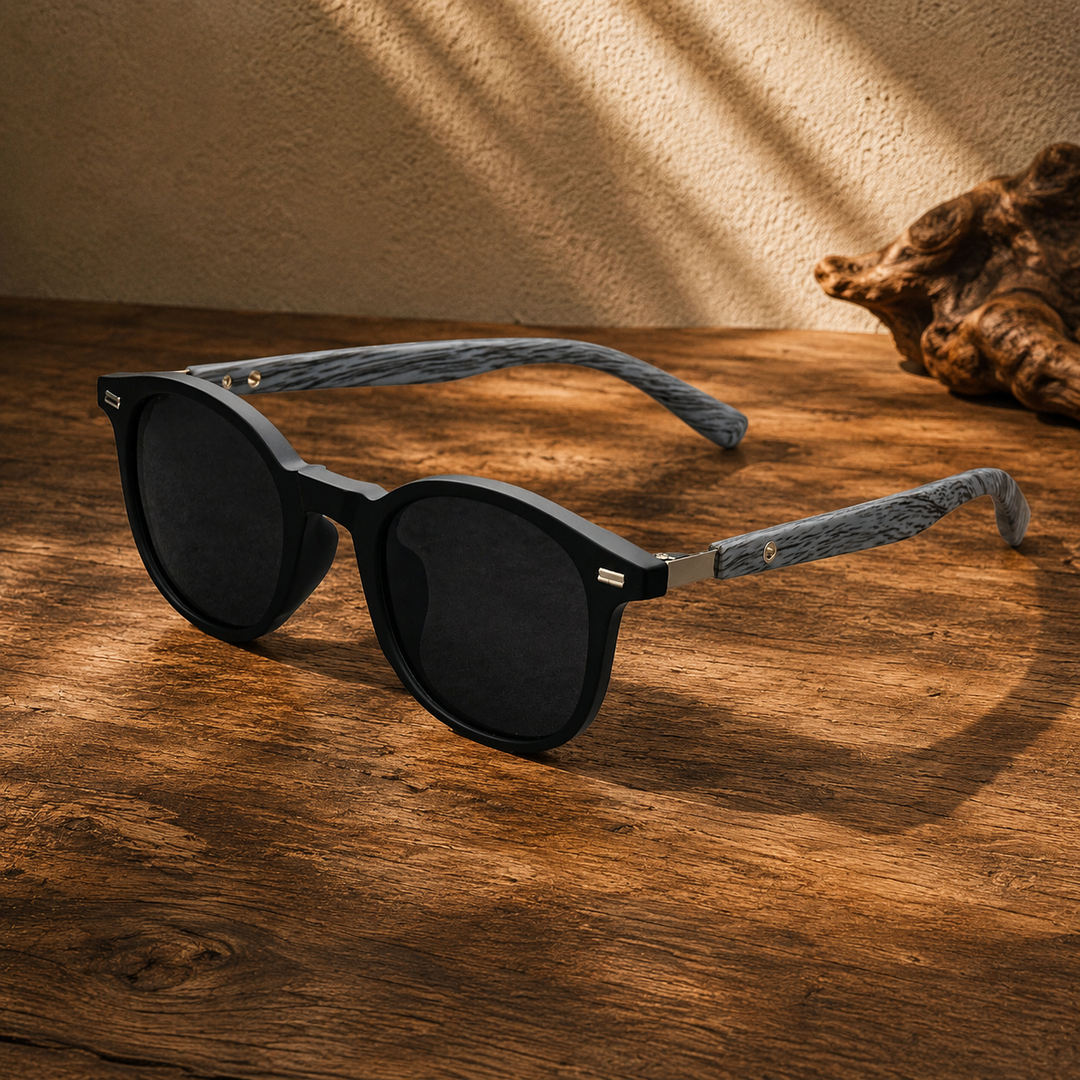 Classic Wooden Temple Sunglasses