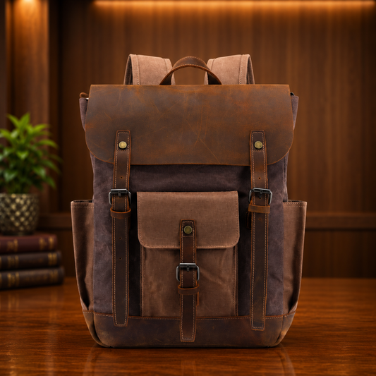 Vintage Leather Travel Backpack