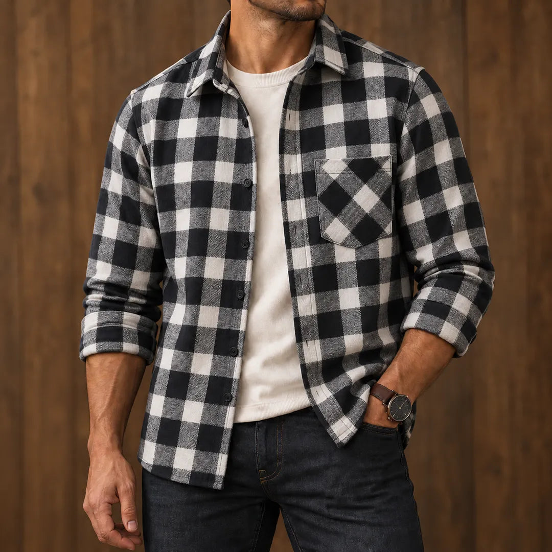 Buffalo Check Button-Up Shirt