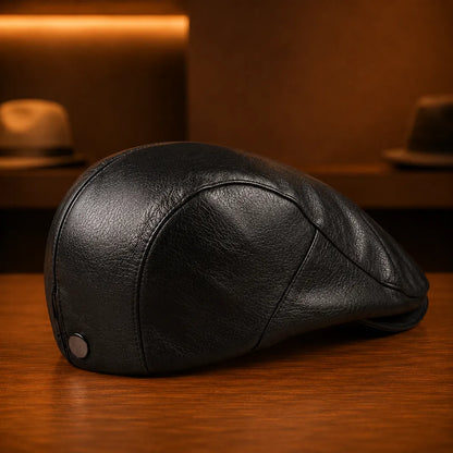 Classic Leather Flat Cap