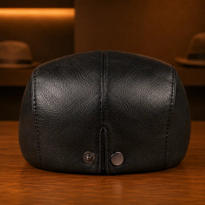 Classic Leather Flat Cap