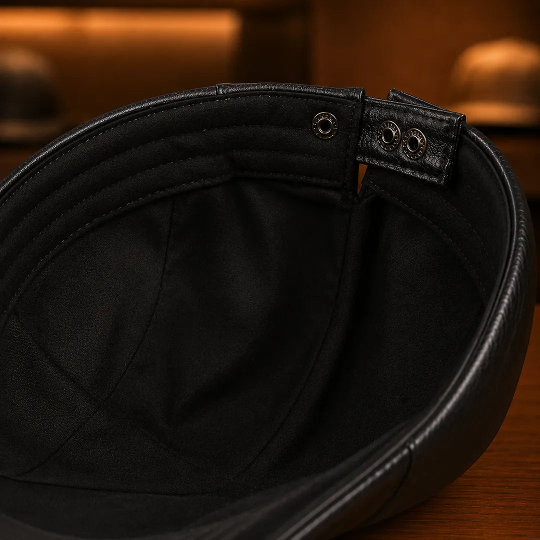 Classic Leather Flat Cap