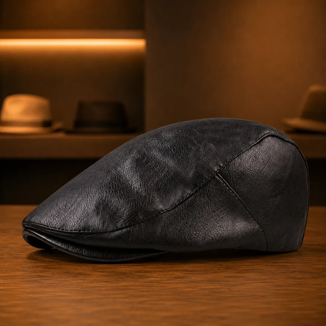 Classic Leather Flat Cap