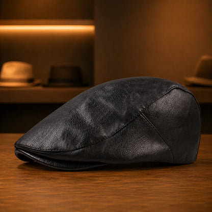 Classic Leather Flat Cap
