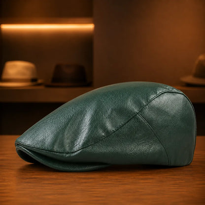 Classic Leather Flat Cap