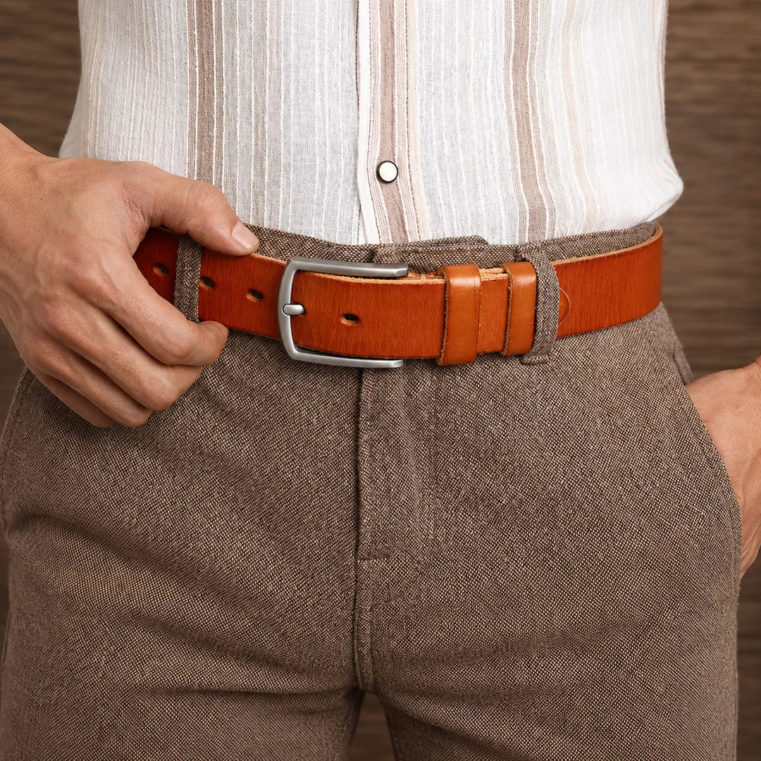 Classic Leather Pin Belt