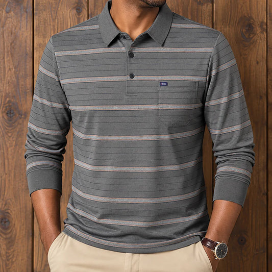 Classic Striped Polo Shirt
