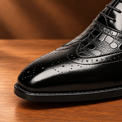 Classic Textured Lace-Up Shoes