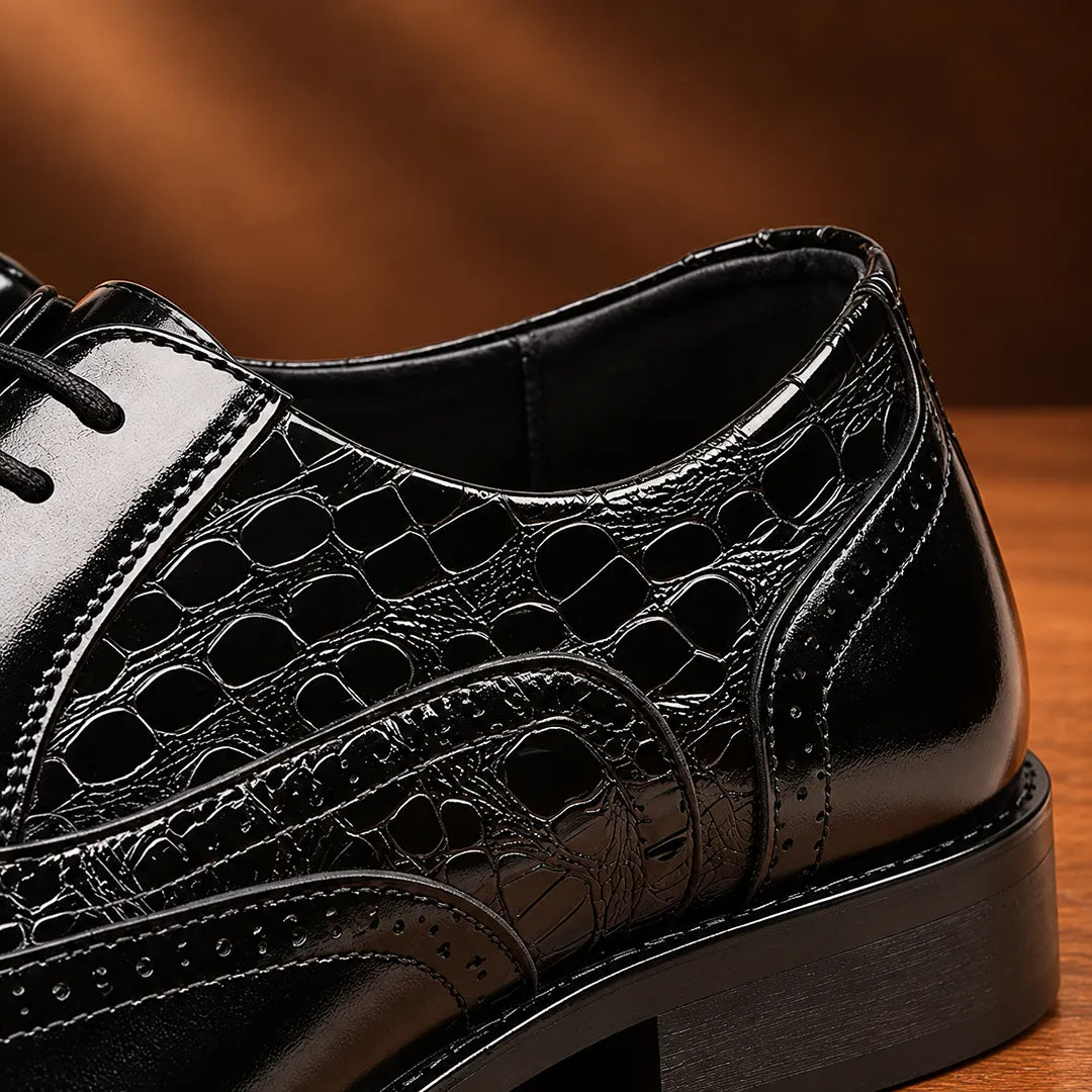 Classic Textured Lace-Up Shoes