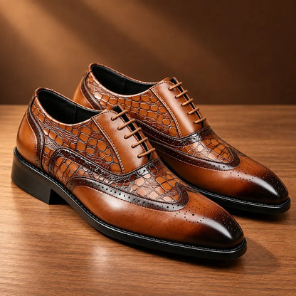 Classic Textured Lace-Up Shoes
