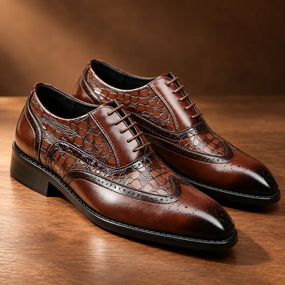 Classic Textured Lace-Up Shoes
