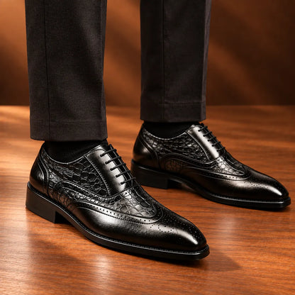Classic Textured Lace-Up Shoes