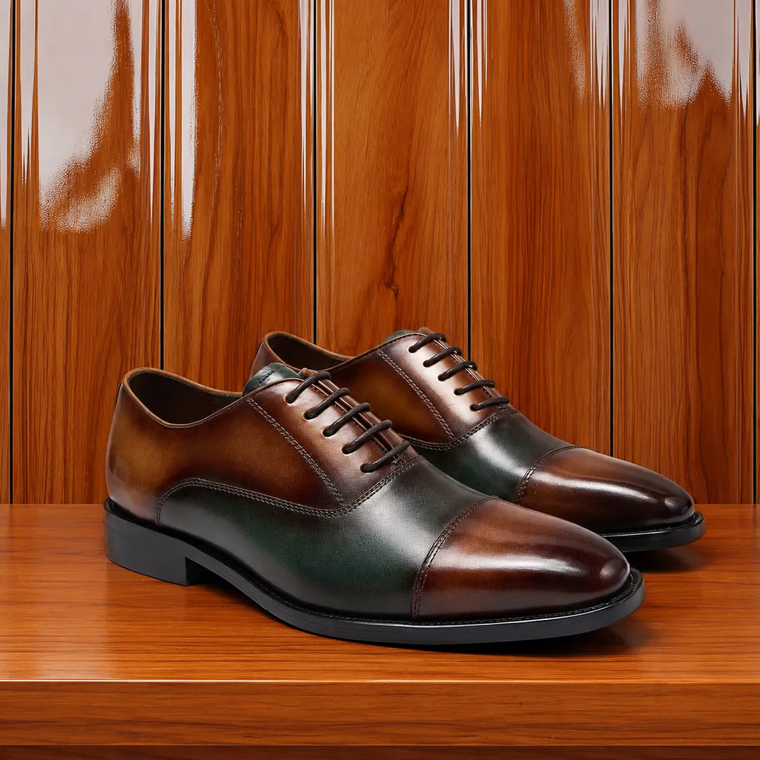 Colorblock Leather Oxford Shoes