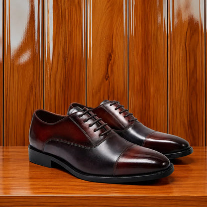 Colorblock Leather Oxford Shoes