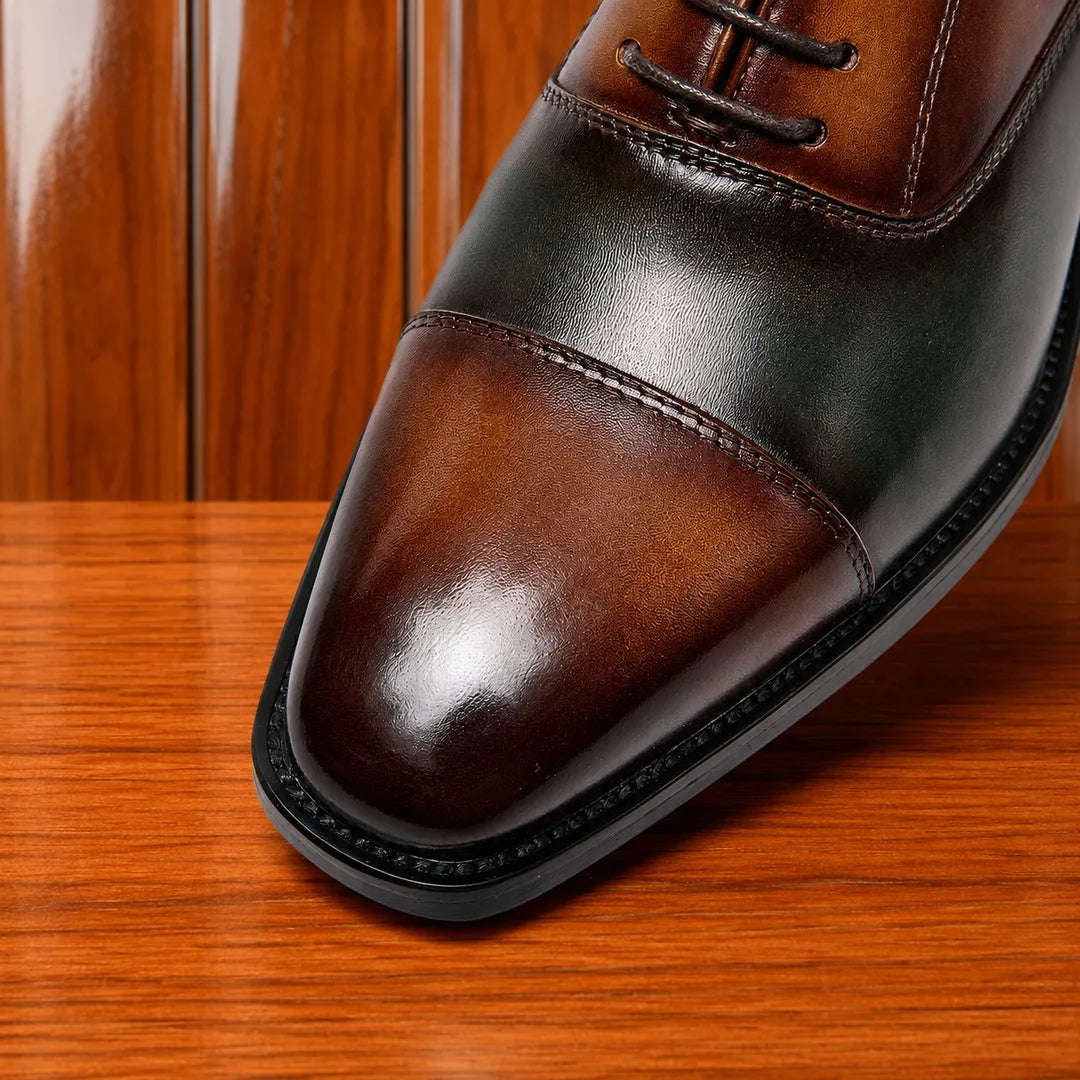 Colorblock Leather Oxford Shoes