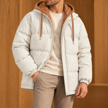 Contrast Hood Puffer Jacket
