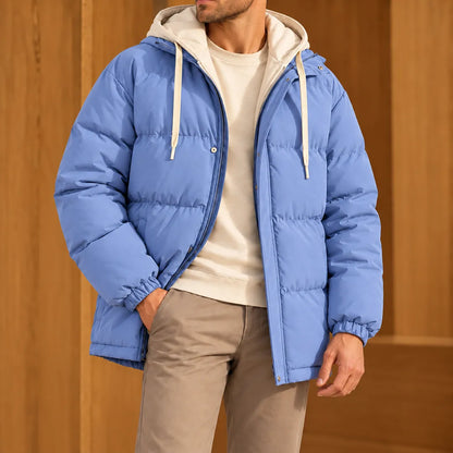 Contrast Hood Puffer Jacket