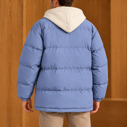 Contrast Hood Puffer Jacket