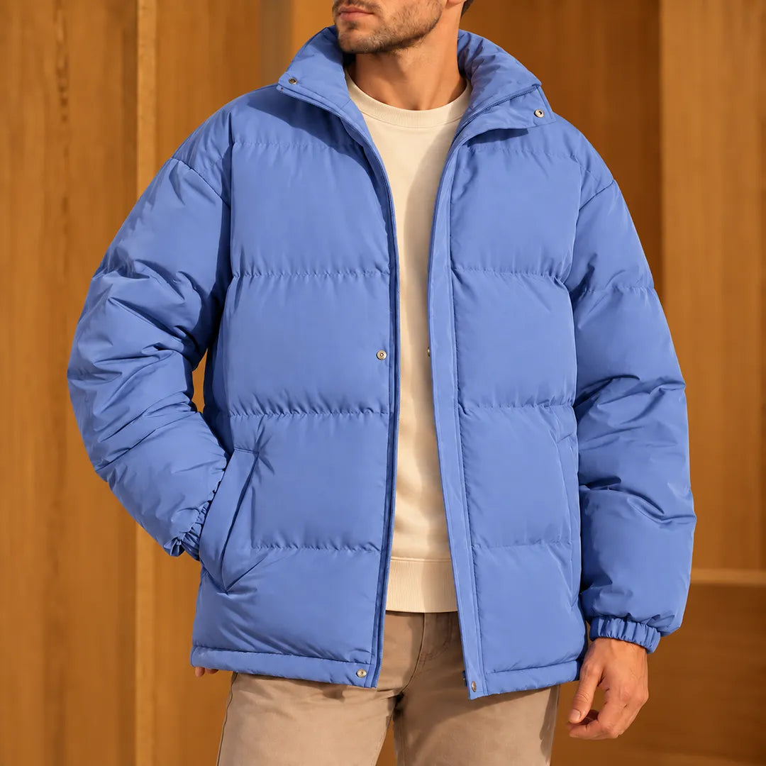 Contrast Hood Puffer Jacket