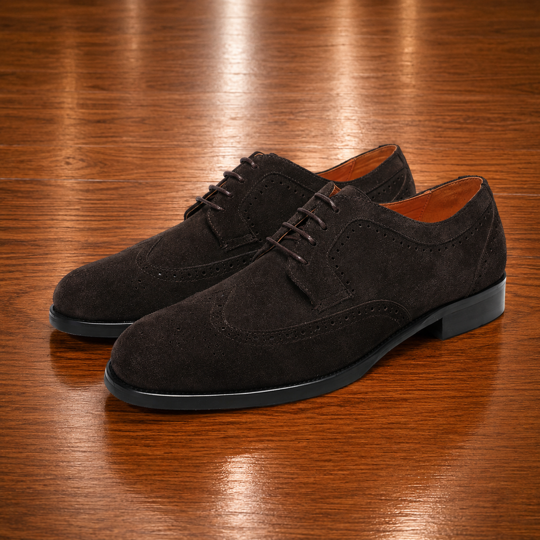 Suede Wingtip Oxford Shoes