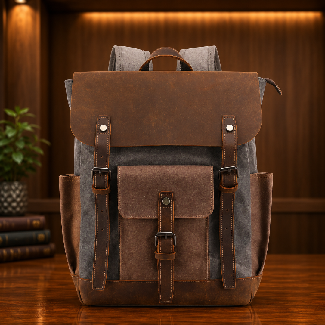 Vintage Leather Travel Backpack