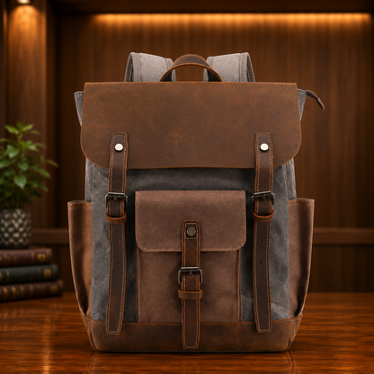 Vintage Leather Travel Backpack